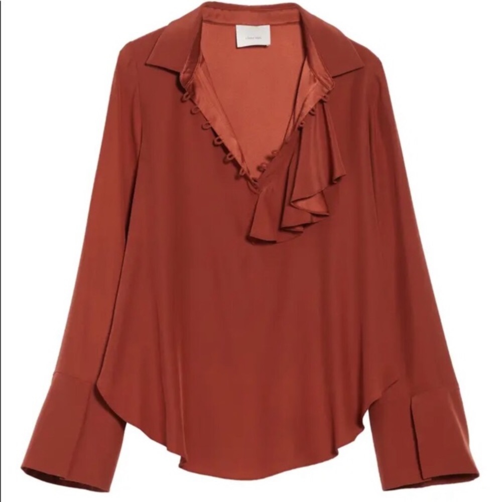 Cinq a Sept Burnt Orange Silk “Norla” Blouse!